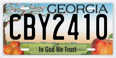 GA license plate CBY2410
