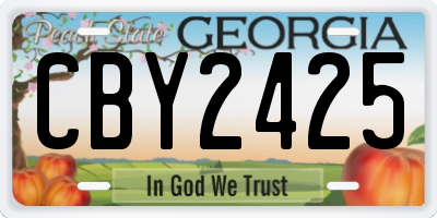 GA license plate CBY2425