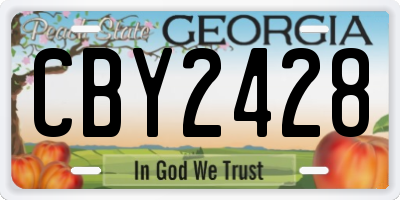 GA license plate CBY2428