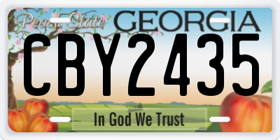GA license plate CBY2435