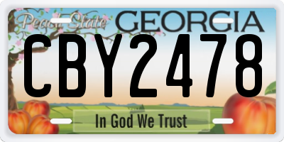 GA license plate CBY2478