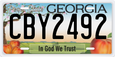GA license plate CBY2492