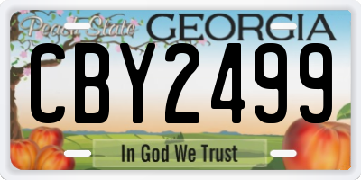 GA license plate CBY2499