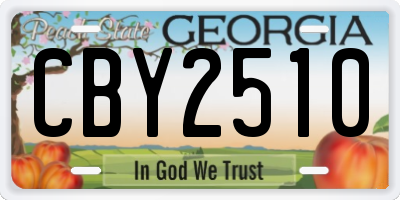 GA license plate CBY2510