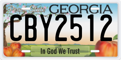 GA license plate CBY2512