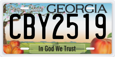 GA license plate CBY2519
