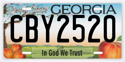 GA license plate CBY2520