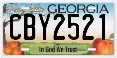 GA license plate CBY2521
