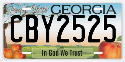 GA license plate CBY2525
