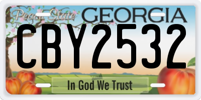 GA license plate CBY2532