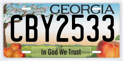 GA license plate CBY2533