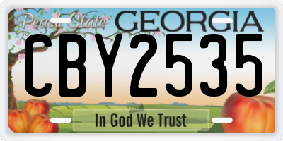 GA license plate CBY2535