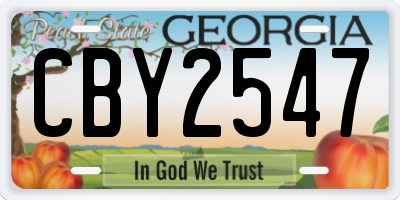 GA license plate CBY2547