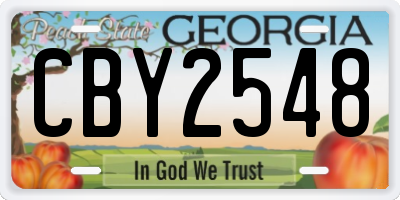 GA license plate CBY2548