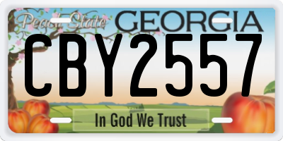 GA license plate CBY2557