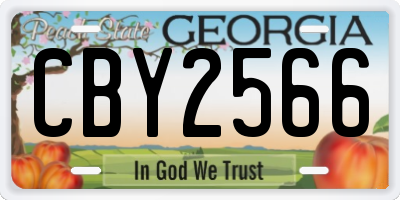 GA license plate CBY2566