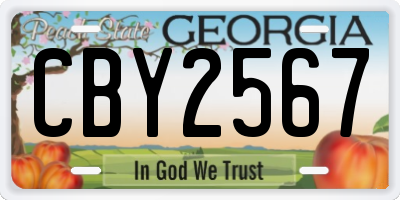 GA license plate CBY2567