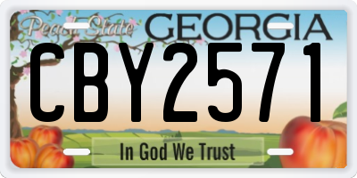 GA license plate CBY2571