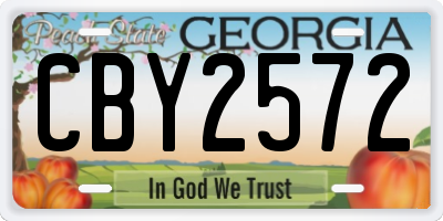 GA license plate CBY2572