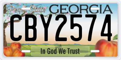 GA license plate CBY2574
