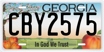 GA license plate CBY2575