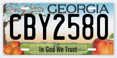 GA license plate CBY2580