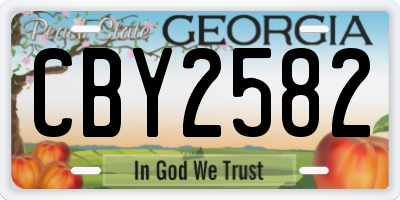 GA license plate CBY2582