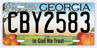 GA license plate CBY2583