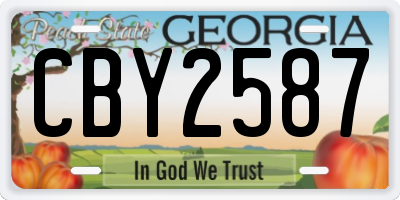 GA license plate CBY2587