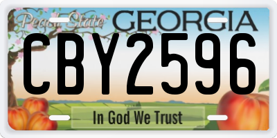 GA license plate CBY2596