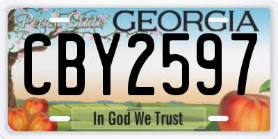 GA license plate CBY2597