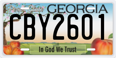 GA license plate CBY2601