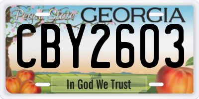 GA license plate CBY2603