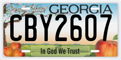GA license plate CBY2607