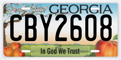 GA license plate CBY2608