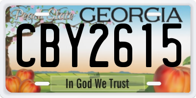 GA license plate CBY2615