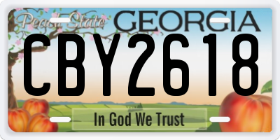 GA license plate CBY2618