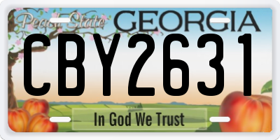 GA license plate CBY2631