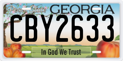 GA license plate CBY2633