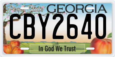 GA license plate CBY2640