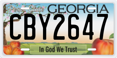 GA license plate CBY2647