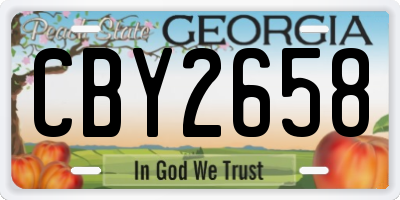 GA license plate CBY2658