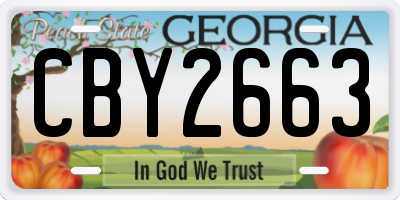 GA license plate CBY2663