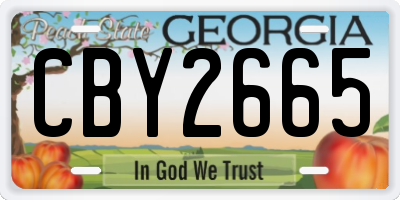 GA license plate CBY2665