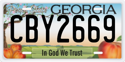 GA license plate CBY2669
