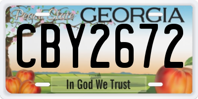 GA license plate CBY2672