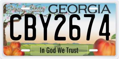 GA license plate CBY2674
