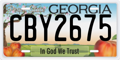 GA license plate CBY2675