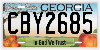 GA license plate CBY2685