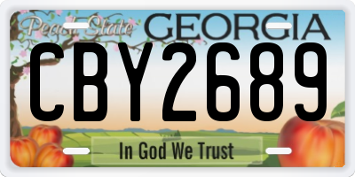 GA license plate CBY2689